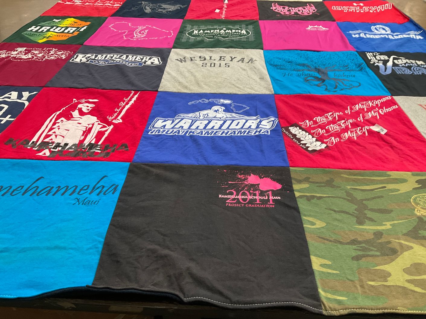 T-shirt quilt featuring warriors kamehameha by Haunani from HI