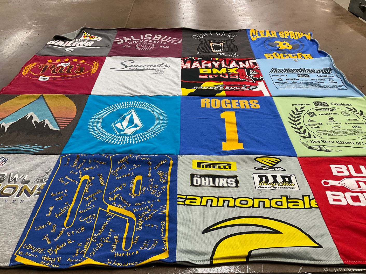 T-shirt quilt featuring bowl ravens by Amy from CO