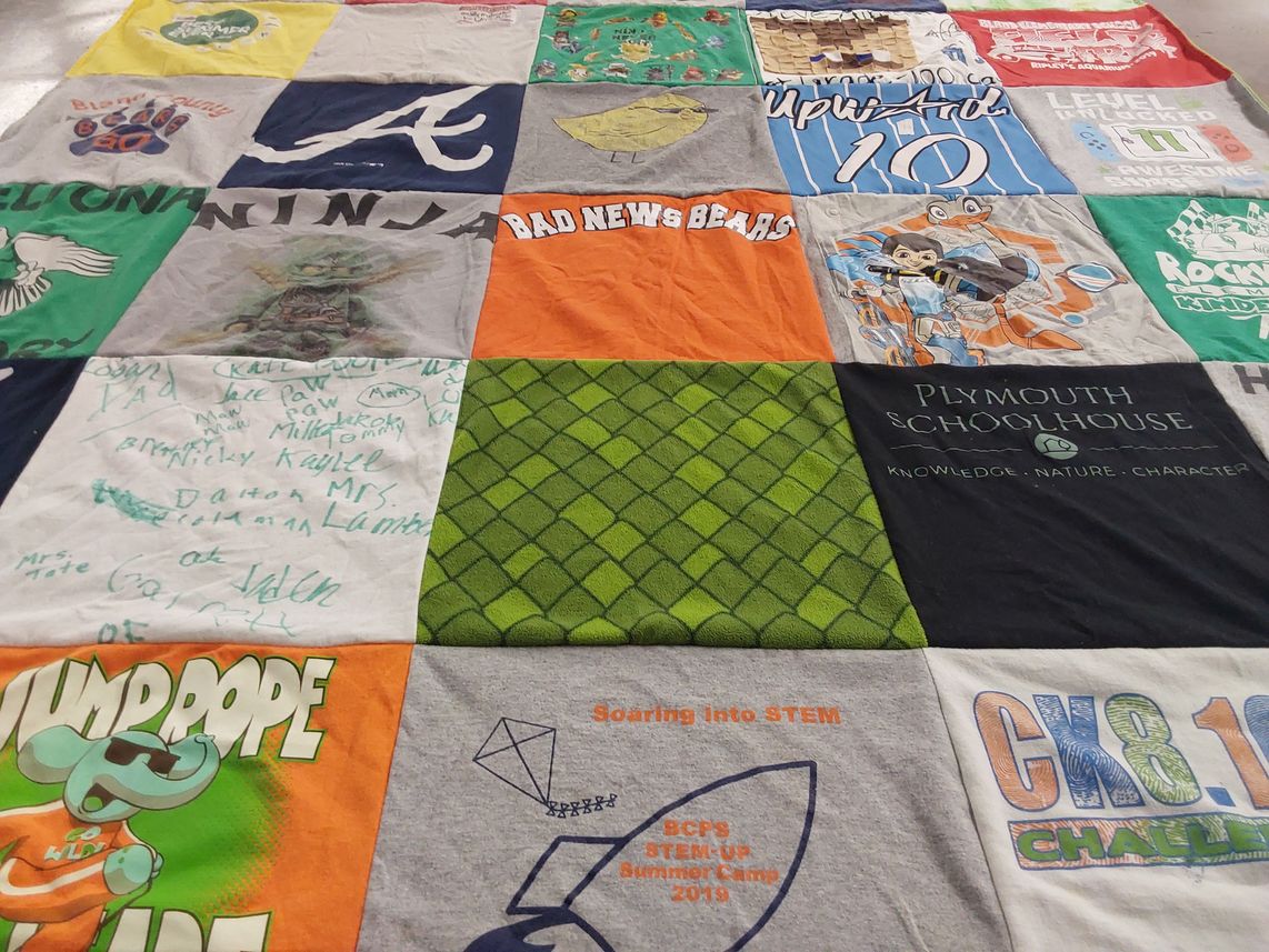 T-shirt quilt from plymouth schoolhouse by Chasity from VA