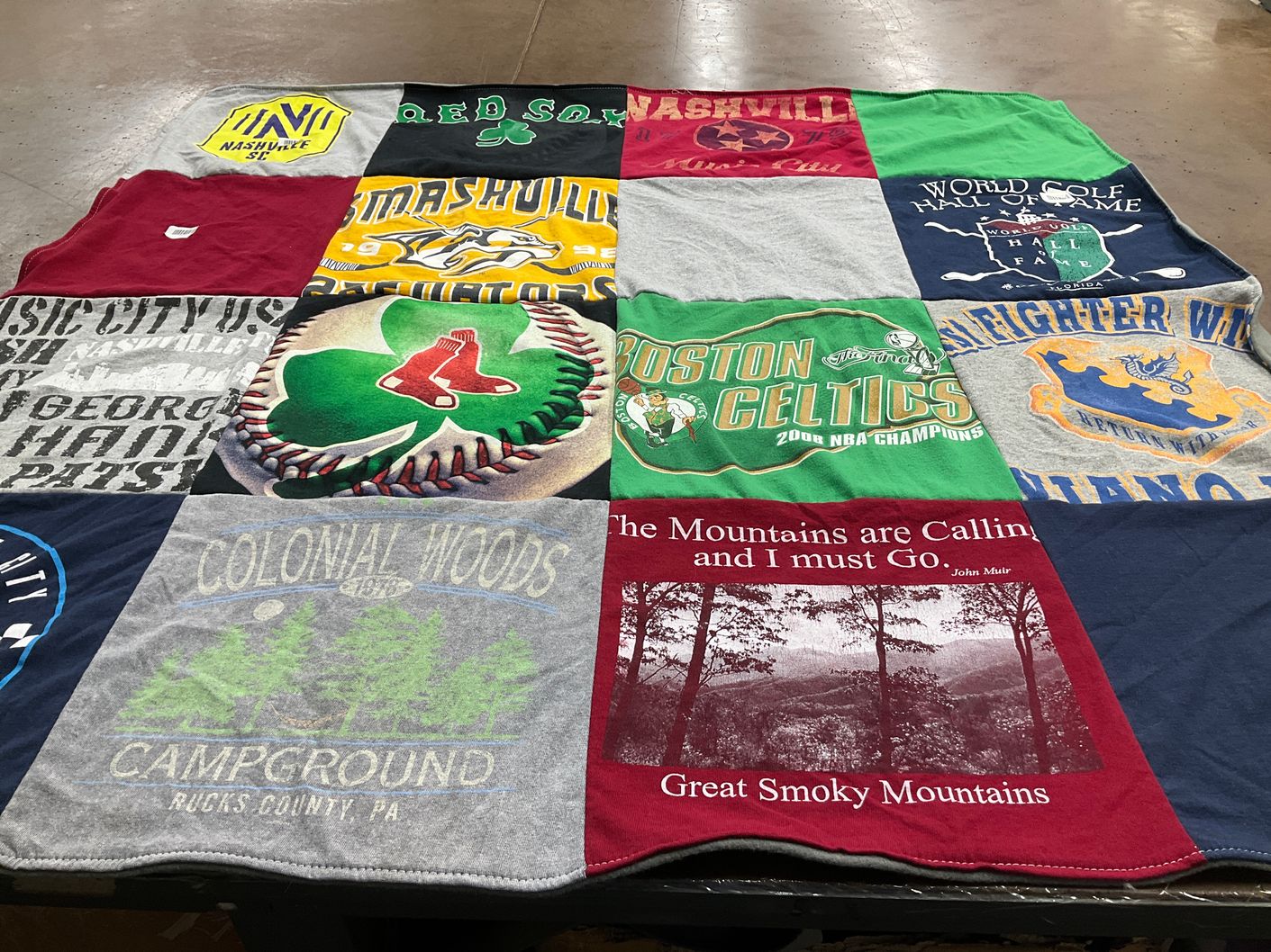 T-shirt quilt featuring boston celtics, nashville predators by Scott from TN