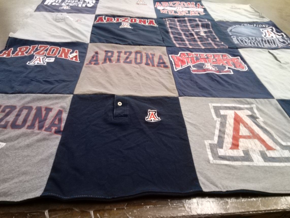 T-shirt quilt featuring arizona wildcats by Lisa from AZ