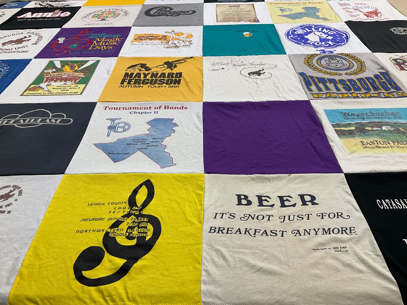 T-shirt quilt from northwestern middle school by Vivian from MD