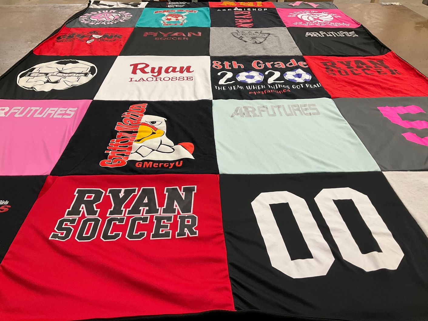 T-shirt quilt from archbishop ryan high school by Maureen  from PA