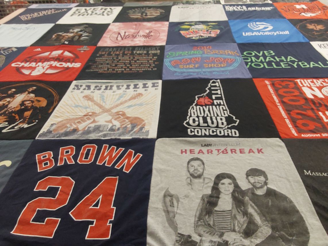 T-shirt quilt with music, sports themes by Kaitlin  from NH