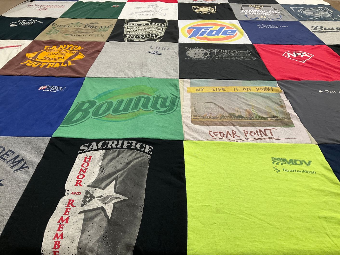 T-shirt quilt featuring football by Luke from VA