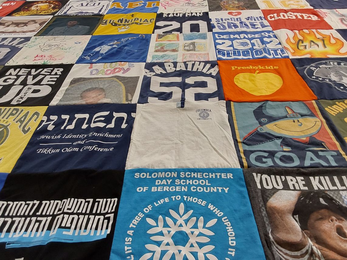 T-shirt quilt from columbia university, quinnipiac university by Zehava from NJ