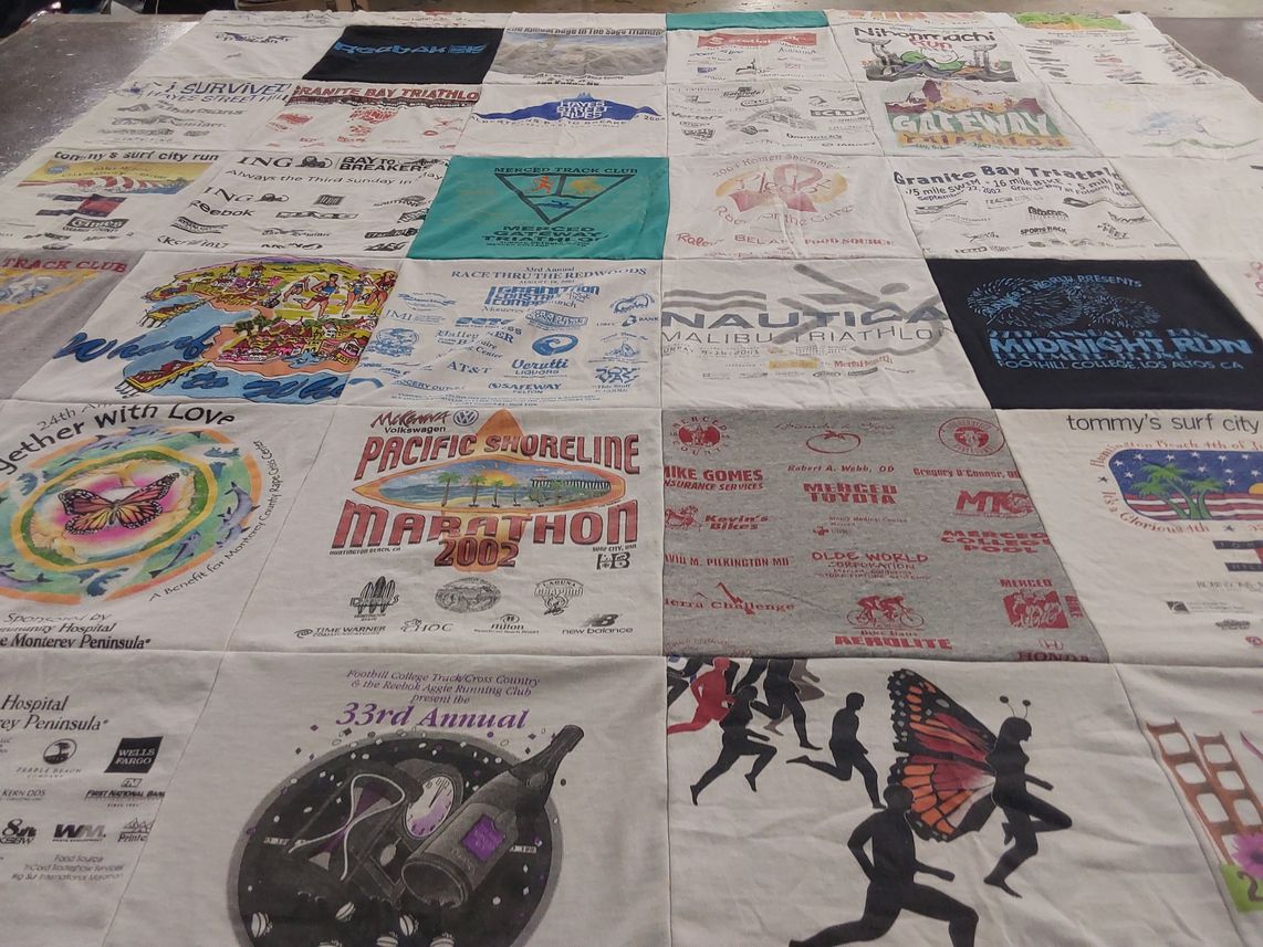 T-shirt quilt featuring foothill college track and field by Patricia from CA