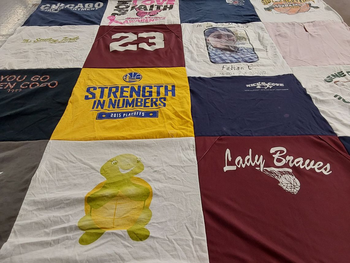 T-shirt quilt featuring lady braves by Sara from CA