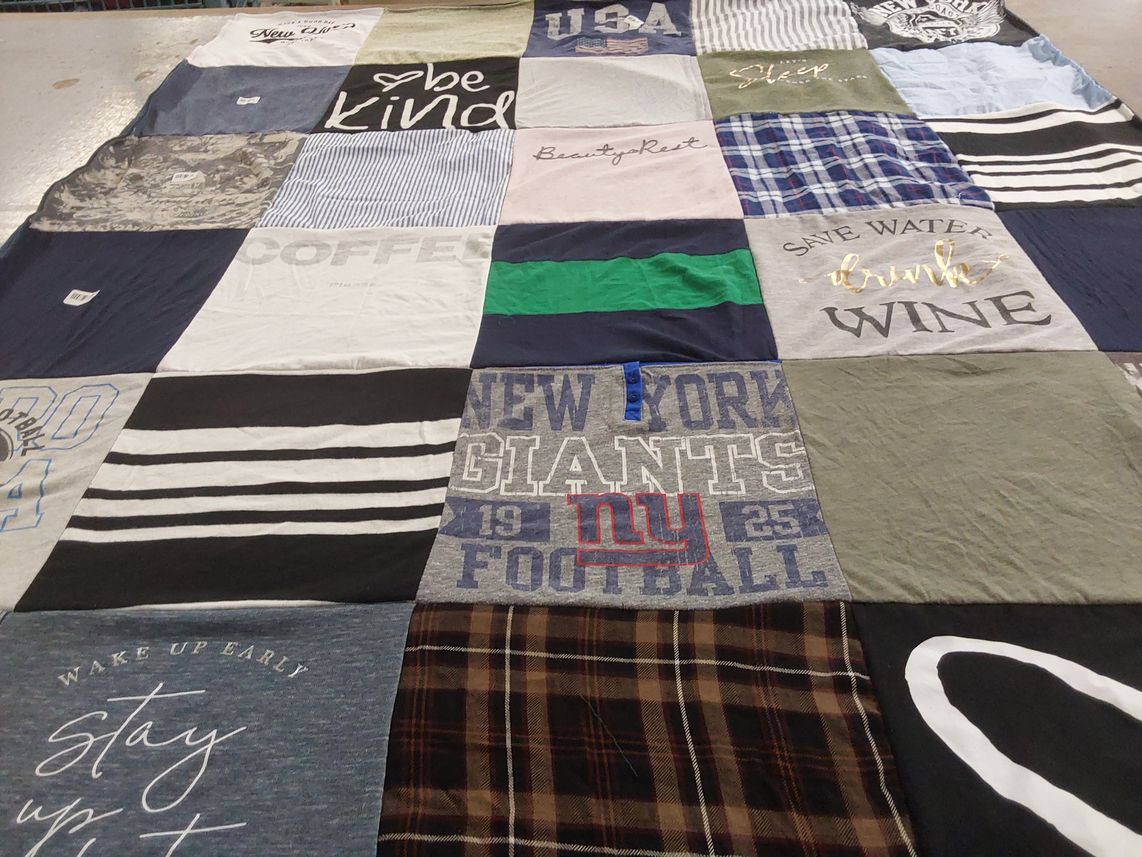 T-shirt quilt featuring new york giants football by Alfred from NC