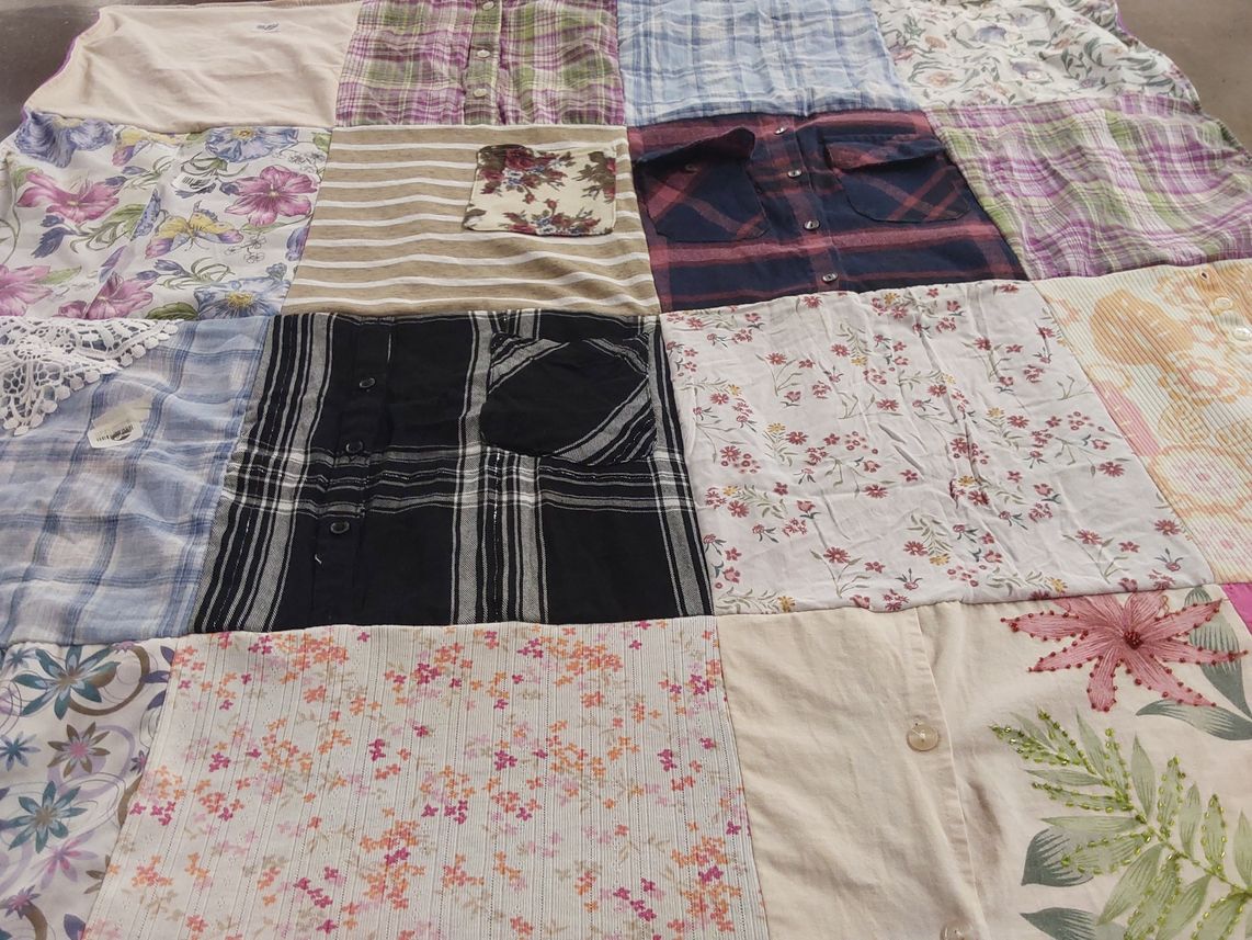 T-shirt quilt with quilting, sewing themes by Tom from MS