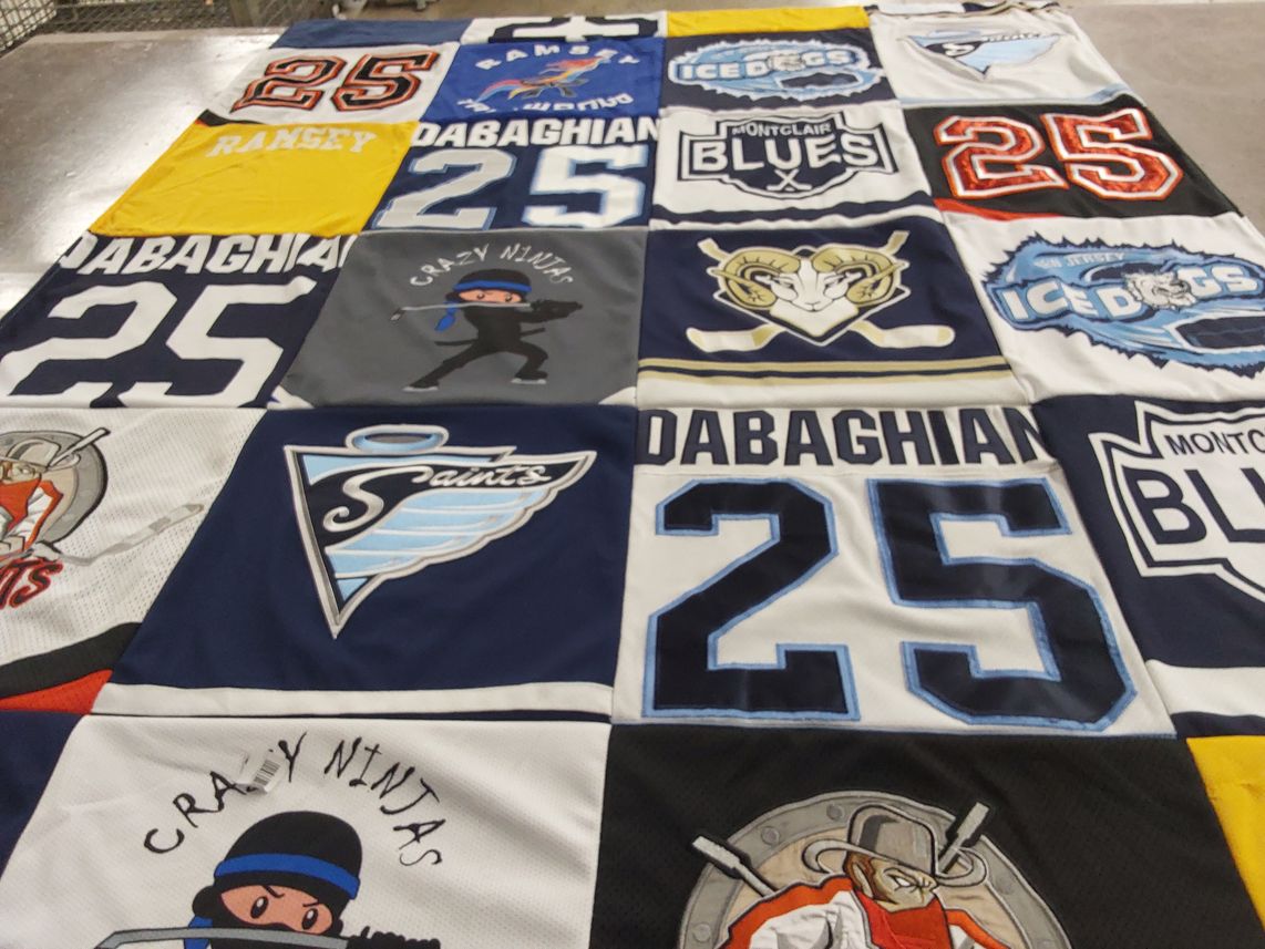 T-shirt quilt featuring montclair blues, new jersey icedogs by Glen from NJ