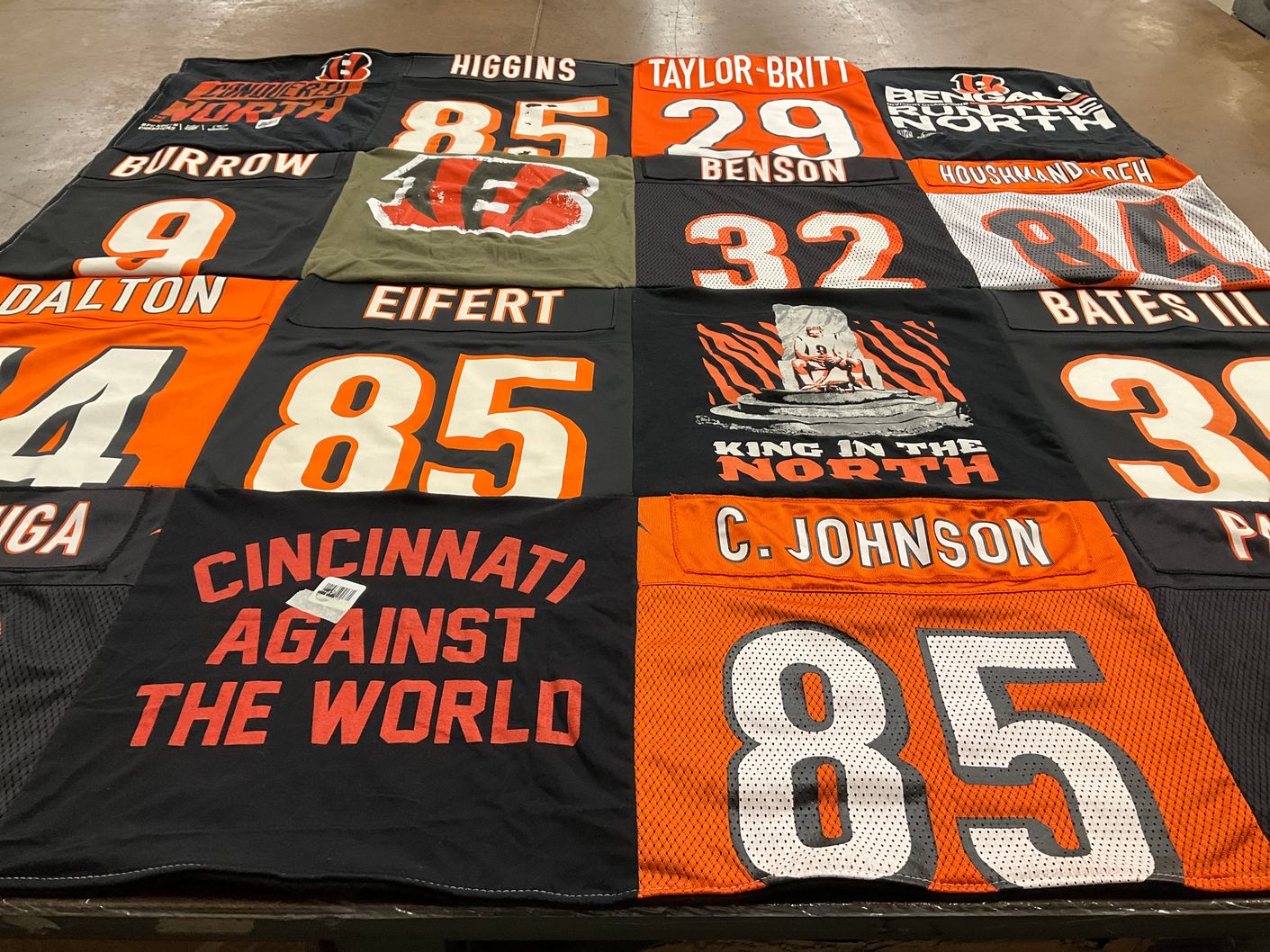 T-shirt quilt featuring cincinnati bengals by Michael from CA