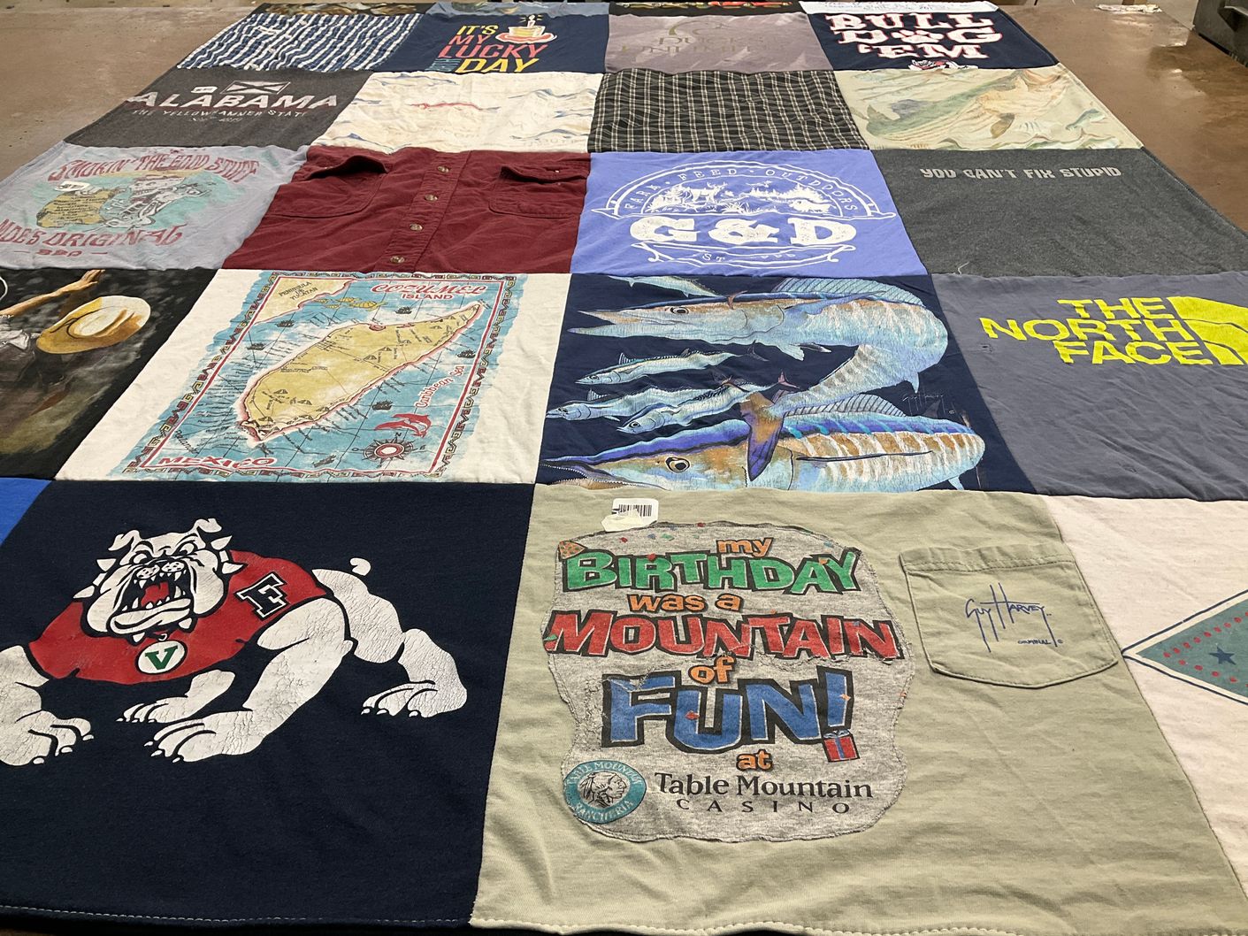 T-shirt quilt from valley forge military college by Jeffrey from AL
