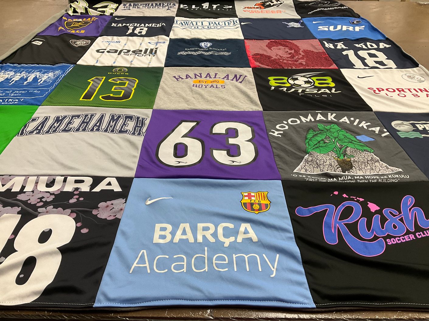 T-shirt quilt featuring rush soccer club by Darice from HI