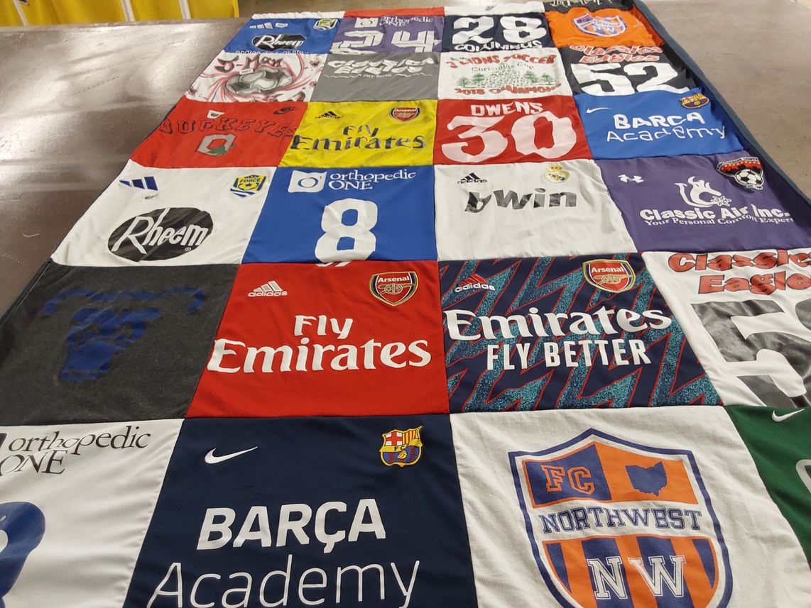 T-shirt quilt featuring arsenal football club, fc northwest by Mark from OH
