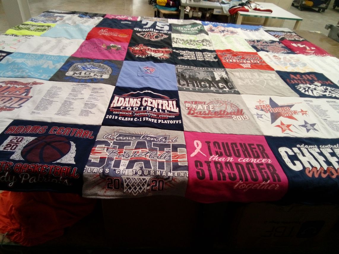 T-shirt quilt featuring adams central high school basketball, adams central high school football by Karen from NE