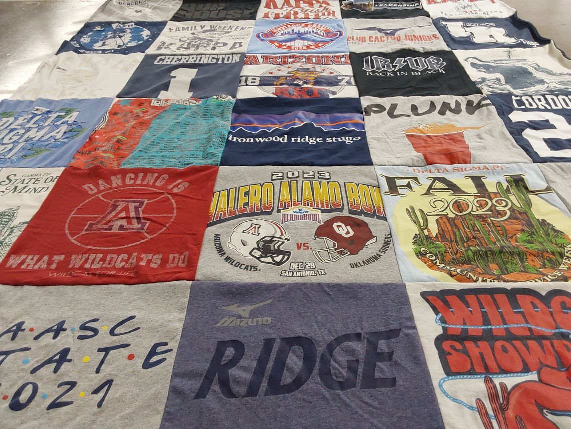 T-shirt quilt featuring arizona wildcats by Katie from IL