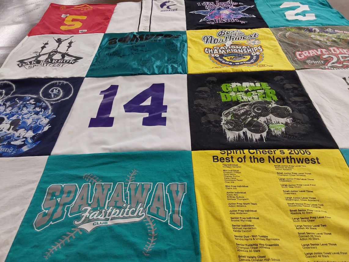 T-shirt quilt from cascade christian high school by Erin from WA