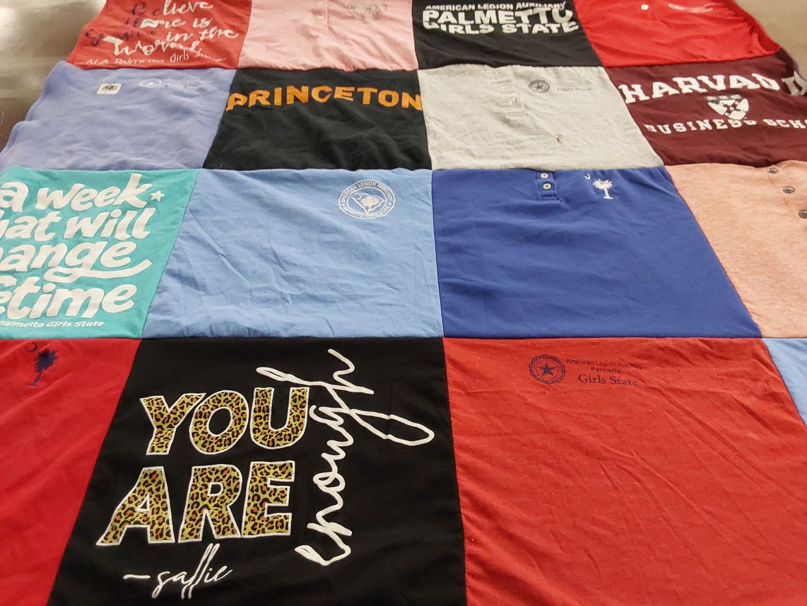 T-shirt quilt from princeton university, harvard university by Farrah from CA