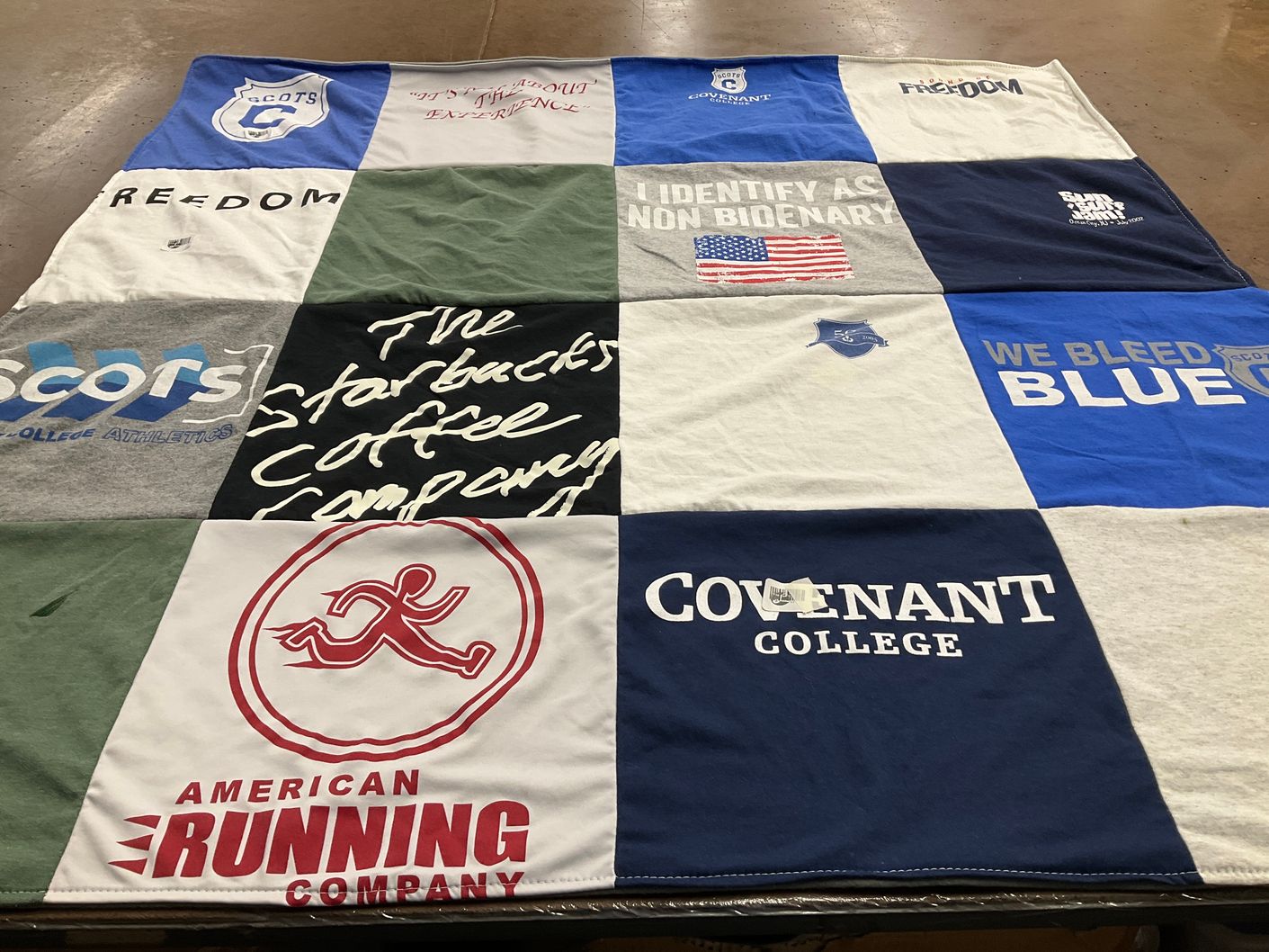 T-shirt quilt featuring scots college athletics by Lucy from FL