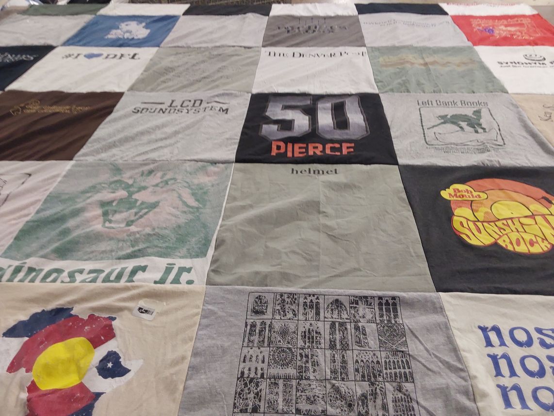 T-shirt quilt with music, art themes by Curtis  from CO