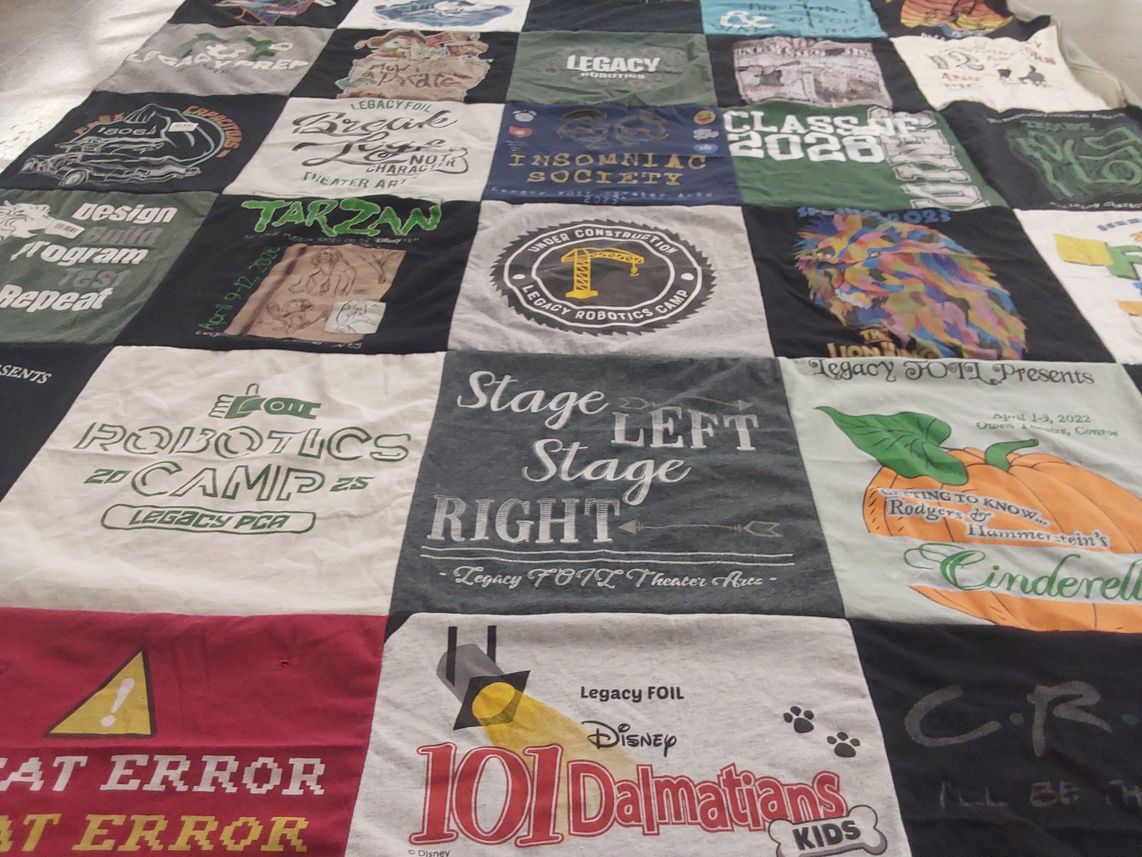 T-shirt quilt from legacy high school by LISA from TX