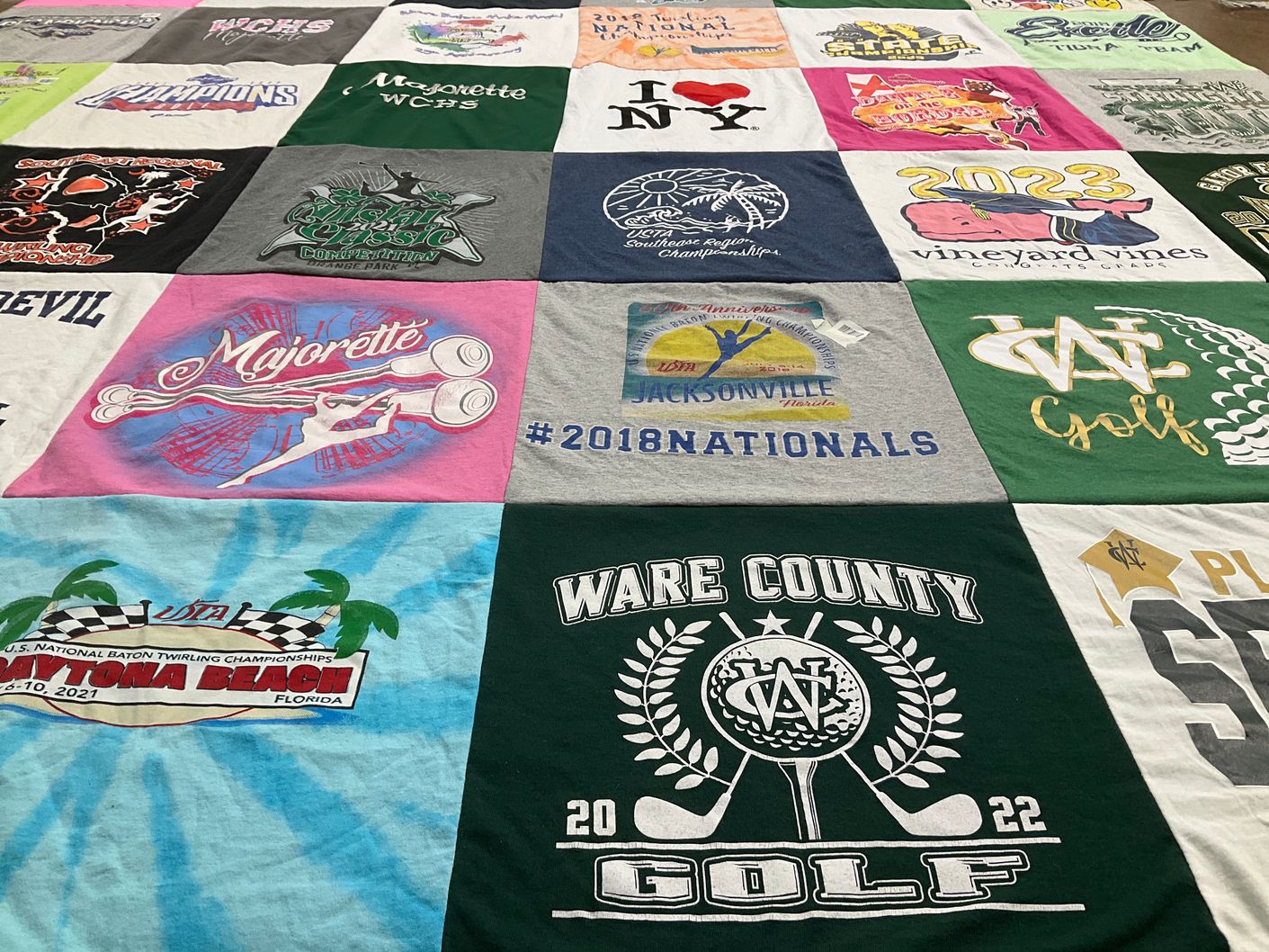 T-shirt quilt featuring ware county high school golf by Lynn from GA