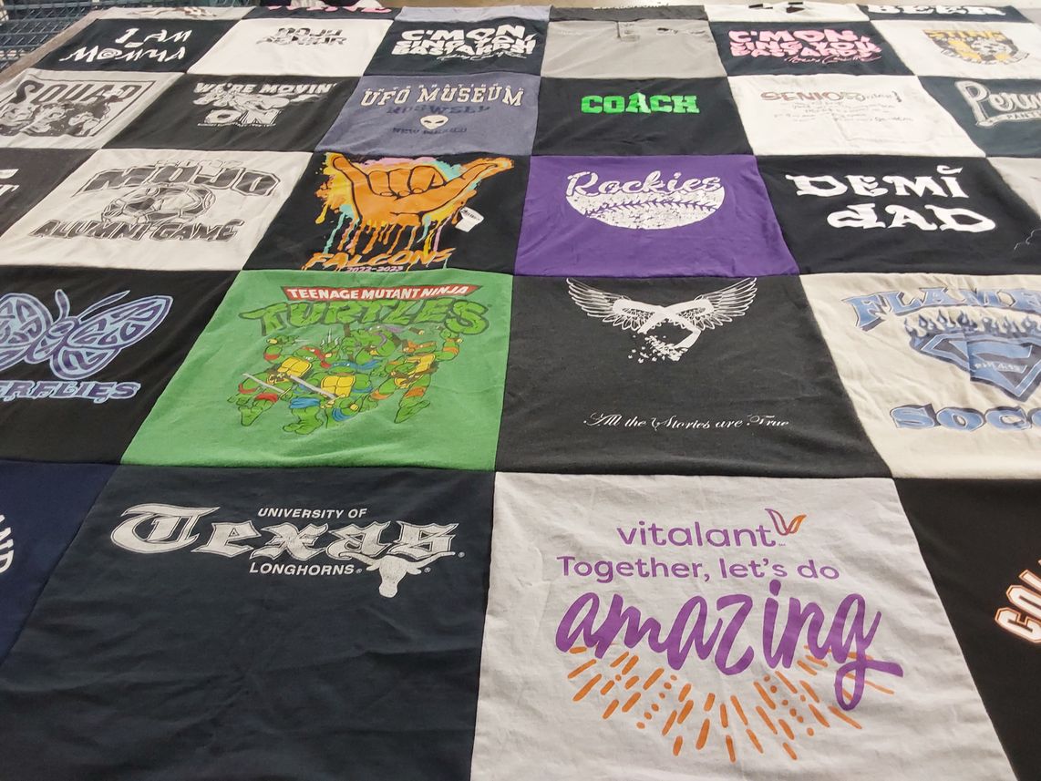 T-shirt quilt featuring longhorns by Claire from TX