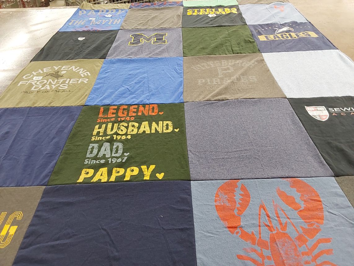T-shirt quilt featuring pittsburgh pirates, pittsburgh steelers by James from PA