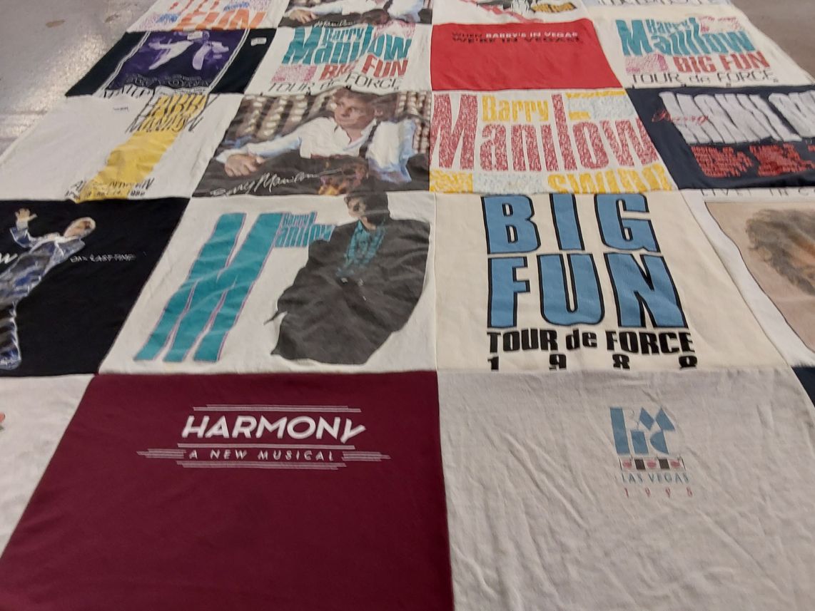 T-shirt quilt with music, theater themes by Michelle from CA