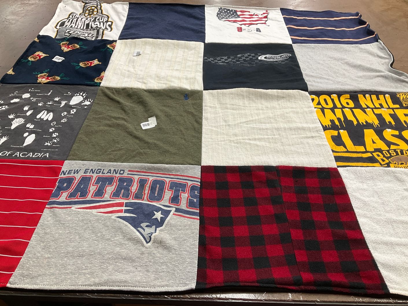 T-shirt quilt featuring new england patriots by Nancy from MA