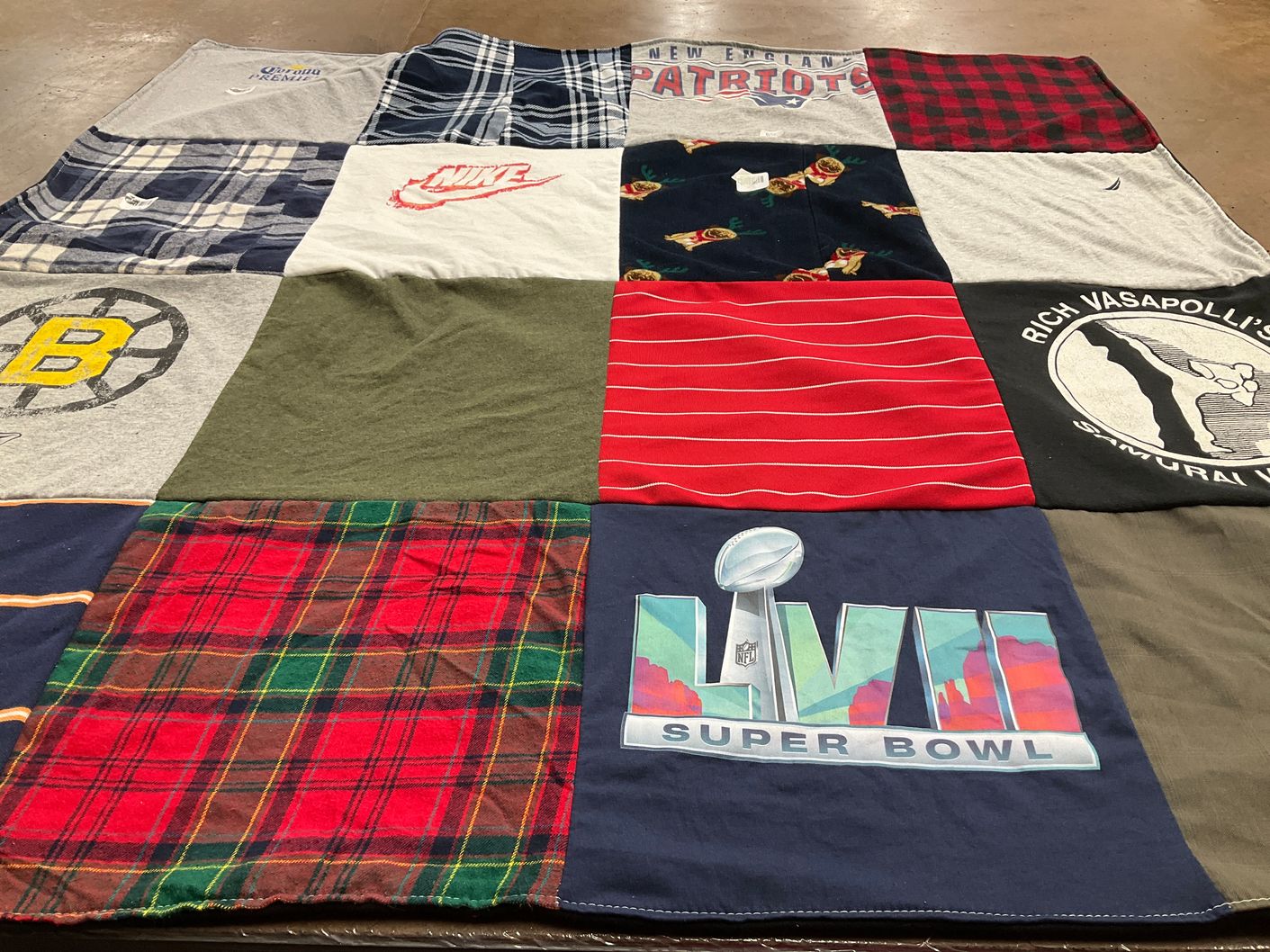 T-shirt quilt featuring new england patriots by Nancy from MA