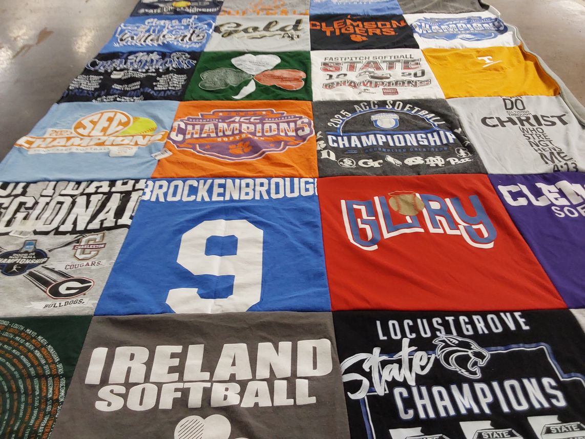 T-shirt quilt featuring georgia bulldogs, cougars by Jamison from GA