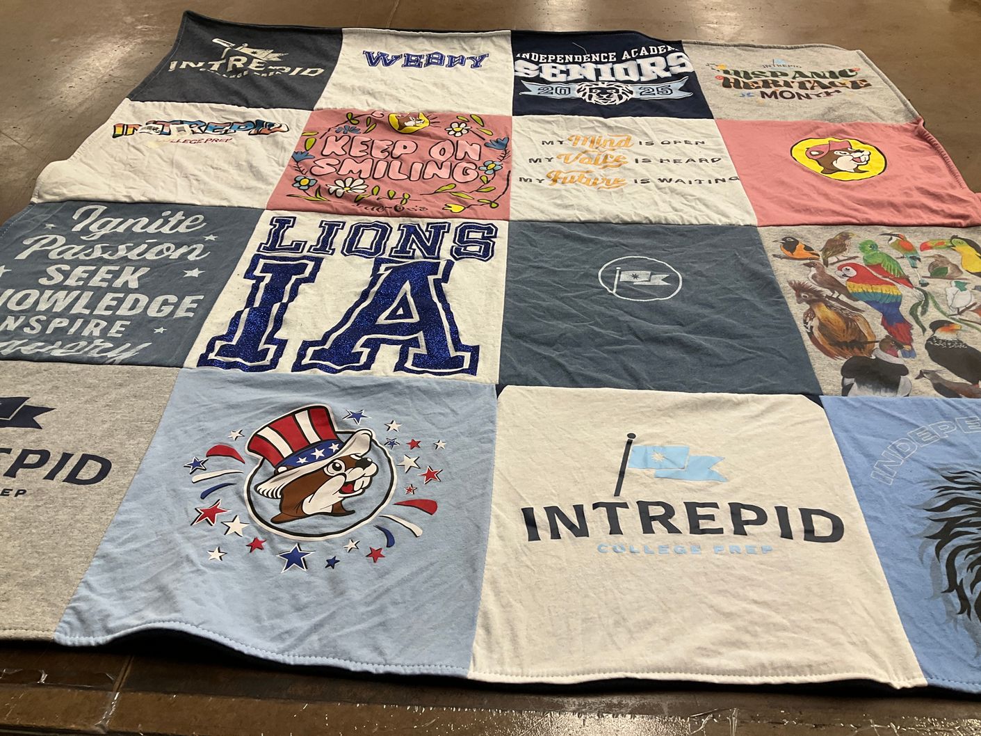 T-shirt quilt from intrepid college prep, independence academy by Jessie from IL