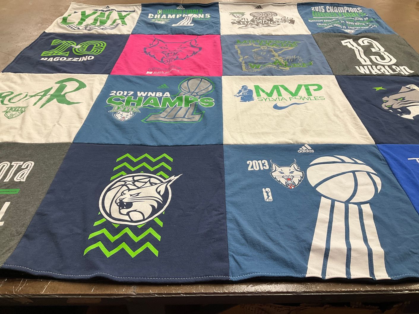 T-shirt quilt featuring minnesota lynx by Kris from MN