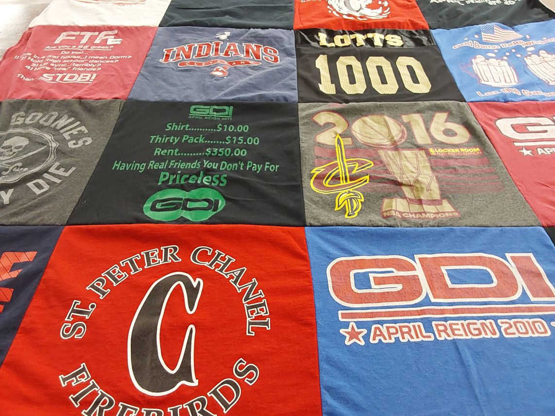 T-shirt quilt featuring cavaliers by Sheryl from FL