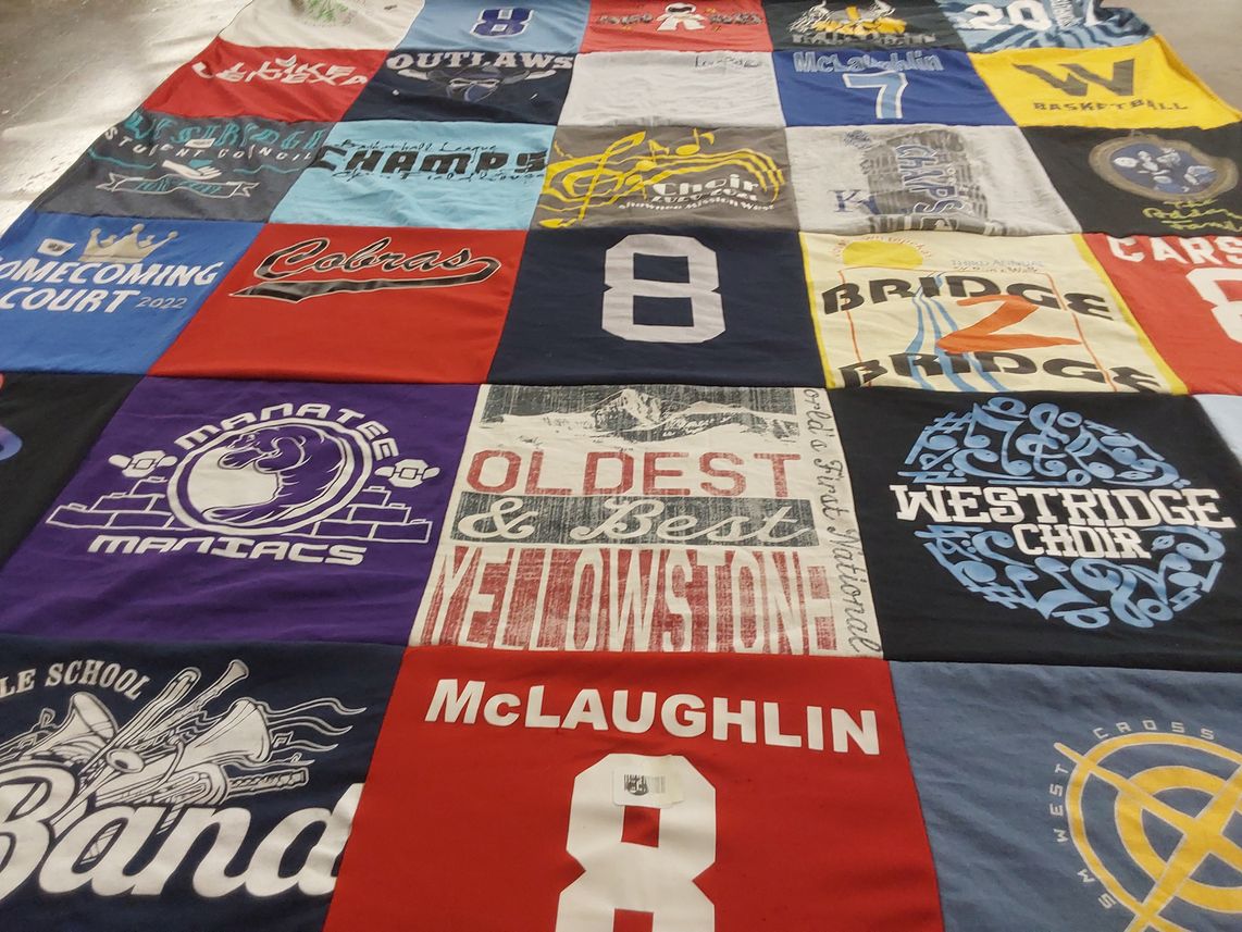 T-shirt quilt featuring manatee high school, west ridge high school by Jessica from KS