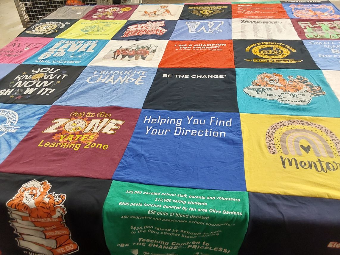 T-shirt quilt from broward elementary school by Timika from FL