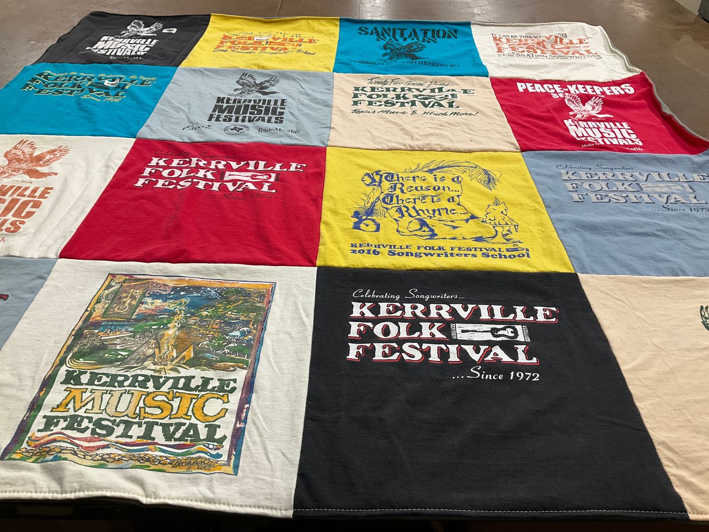 T-shirt quilt with music, songwriting themes by William from TX