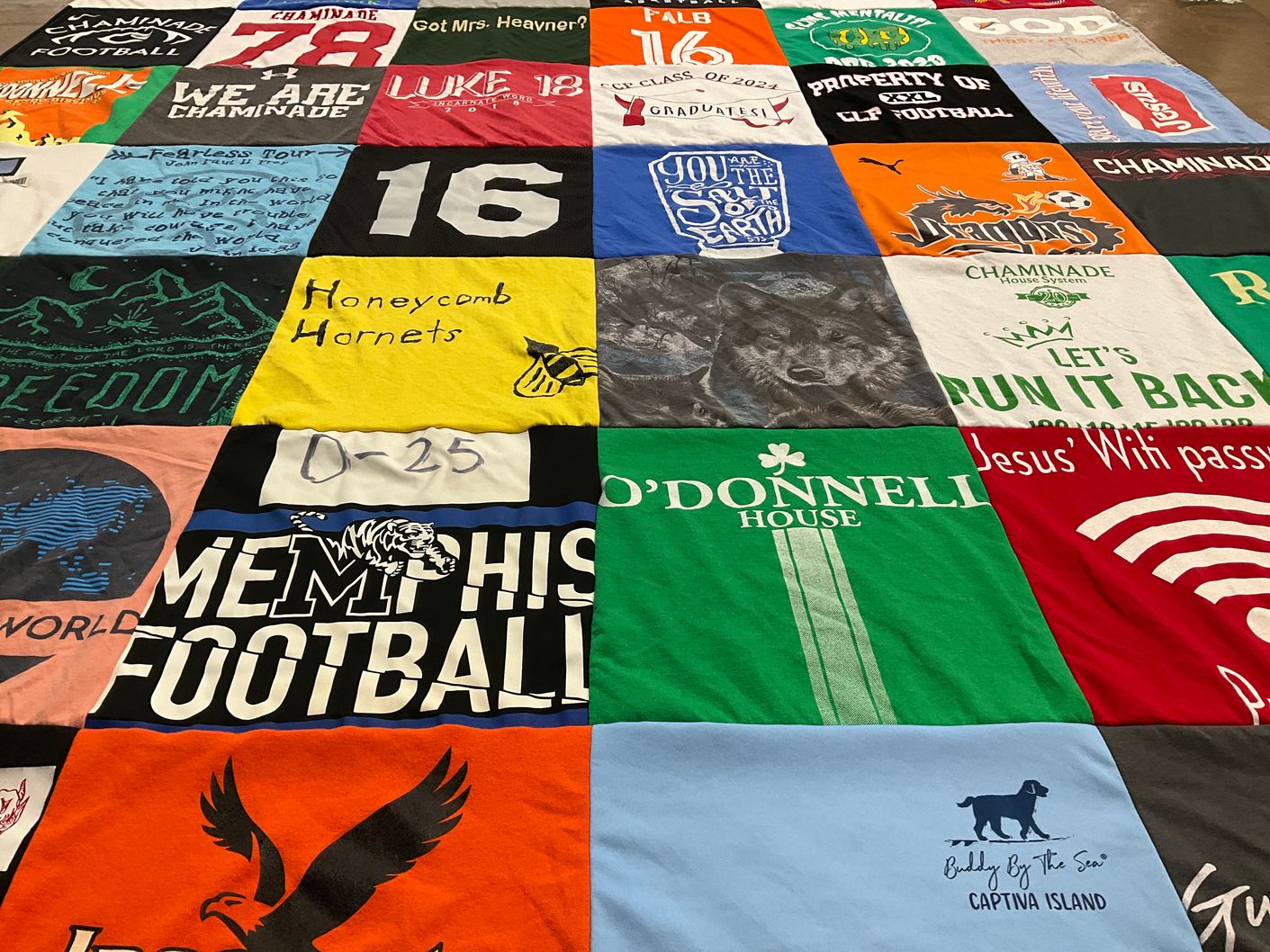 T-shirt quilt featuring memphis football by Carey from MO