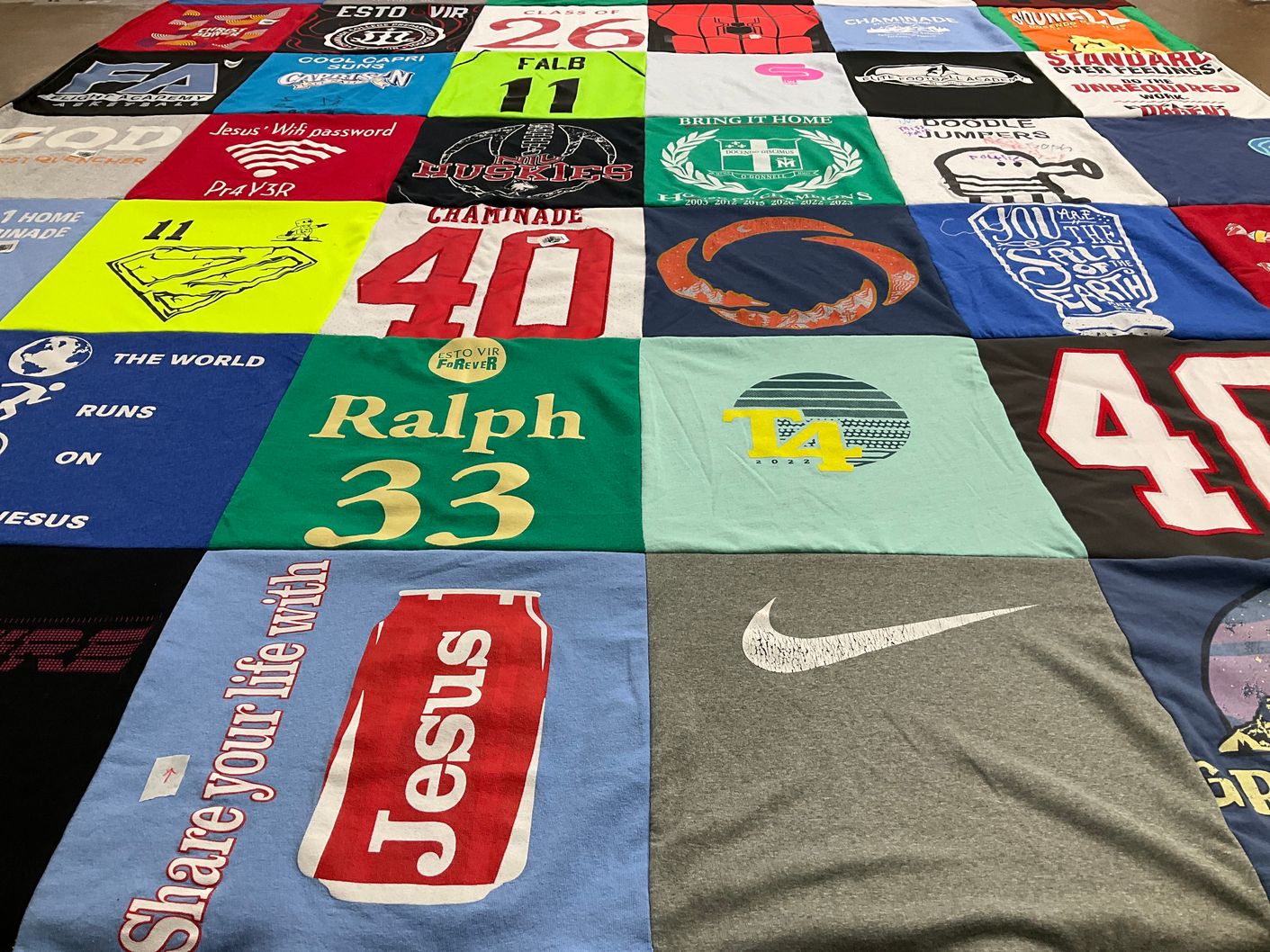 T-shirt quilt from chaminade college by Carey from MO