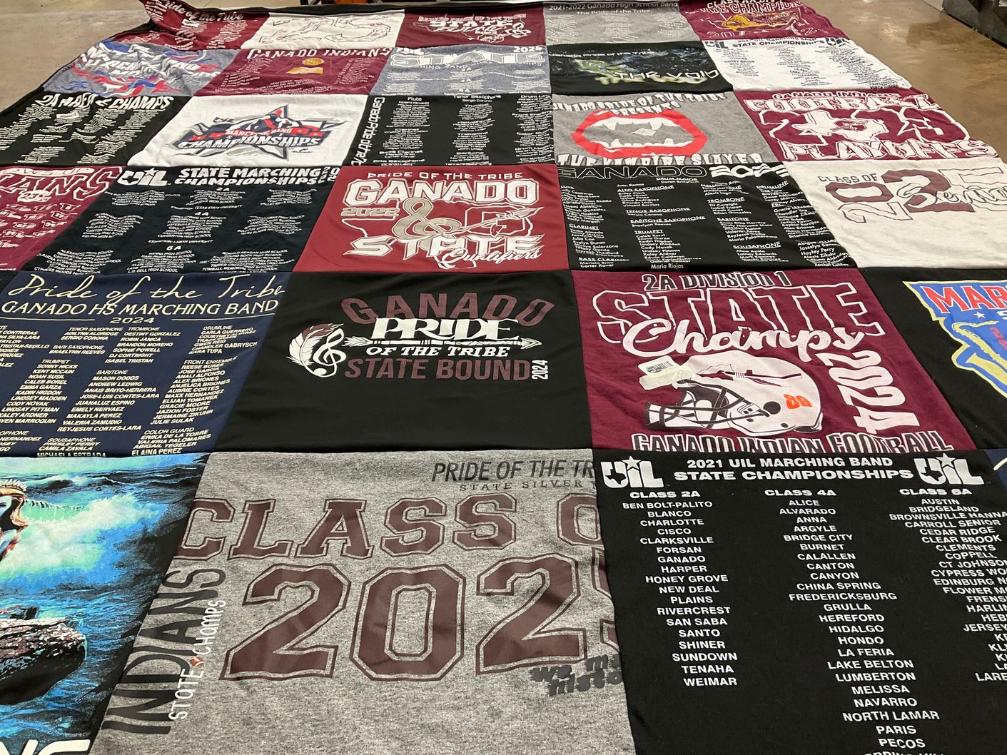 T-shirt quilt featuring ganado indians by Evi from TX