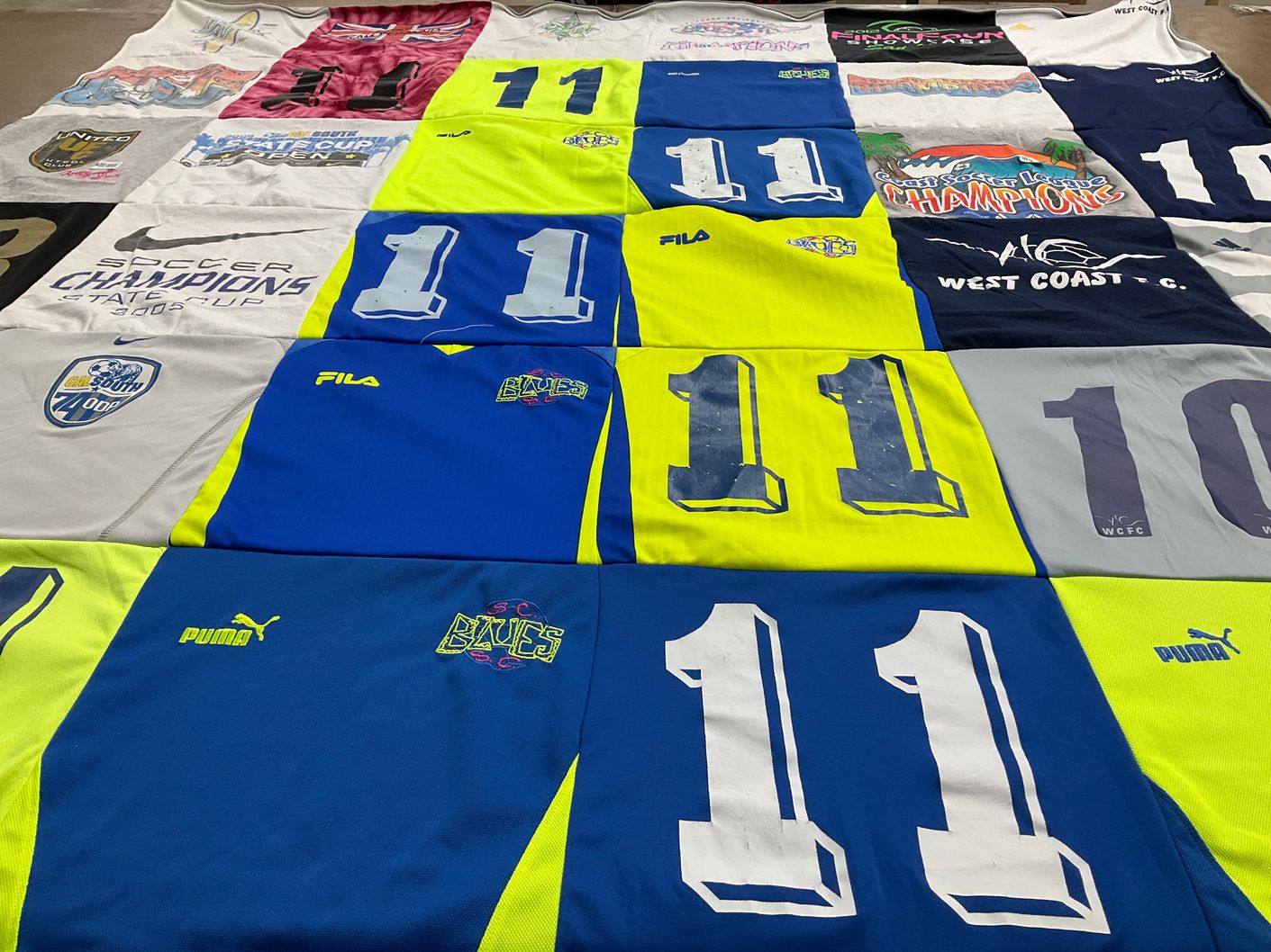 T-shirt quilt featuring west coast f.c., blues by Michelle from CA