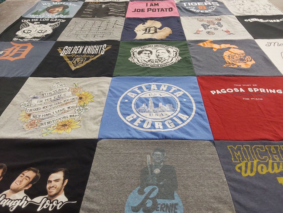 T-shirt quilt featuring detroit tigers, vegas golden knights by Frances from NV