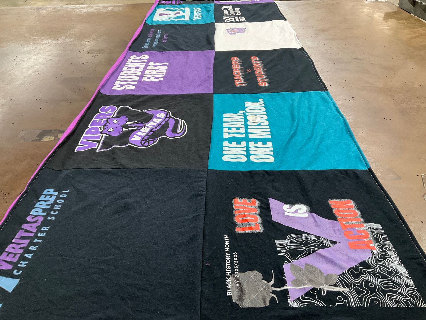 T-shirt quilt featuring veritas vipers by Jamie from MA