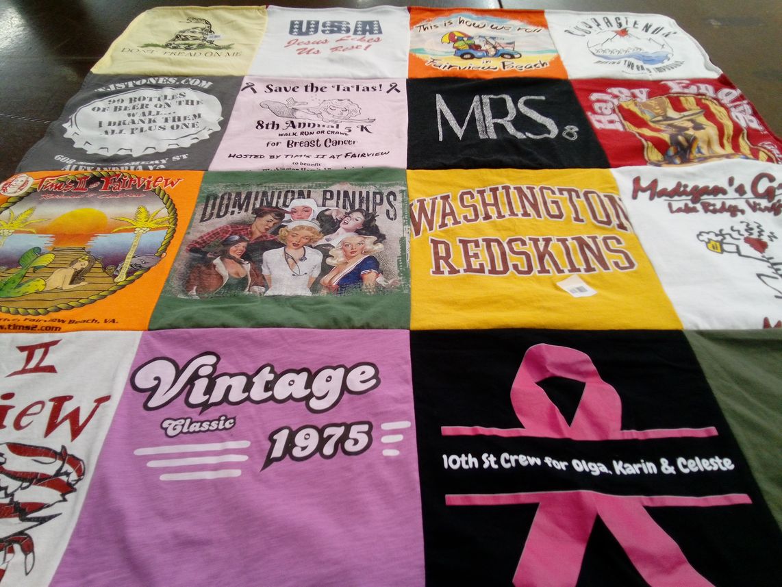 T-shirt quilt from washington redskins by Karin from VA
