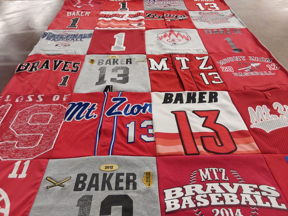 T-shirt quilt featuring mt. zion braves by Seth from IL