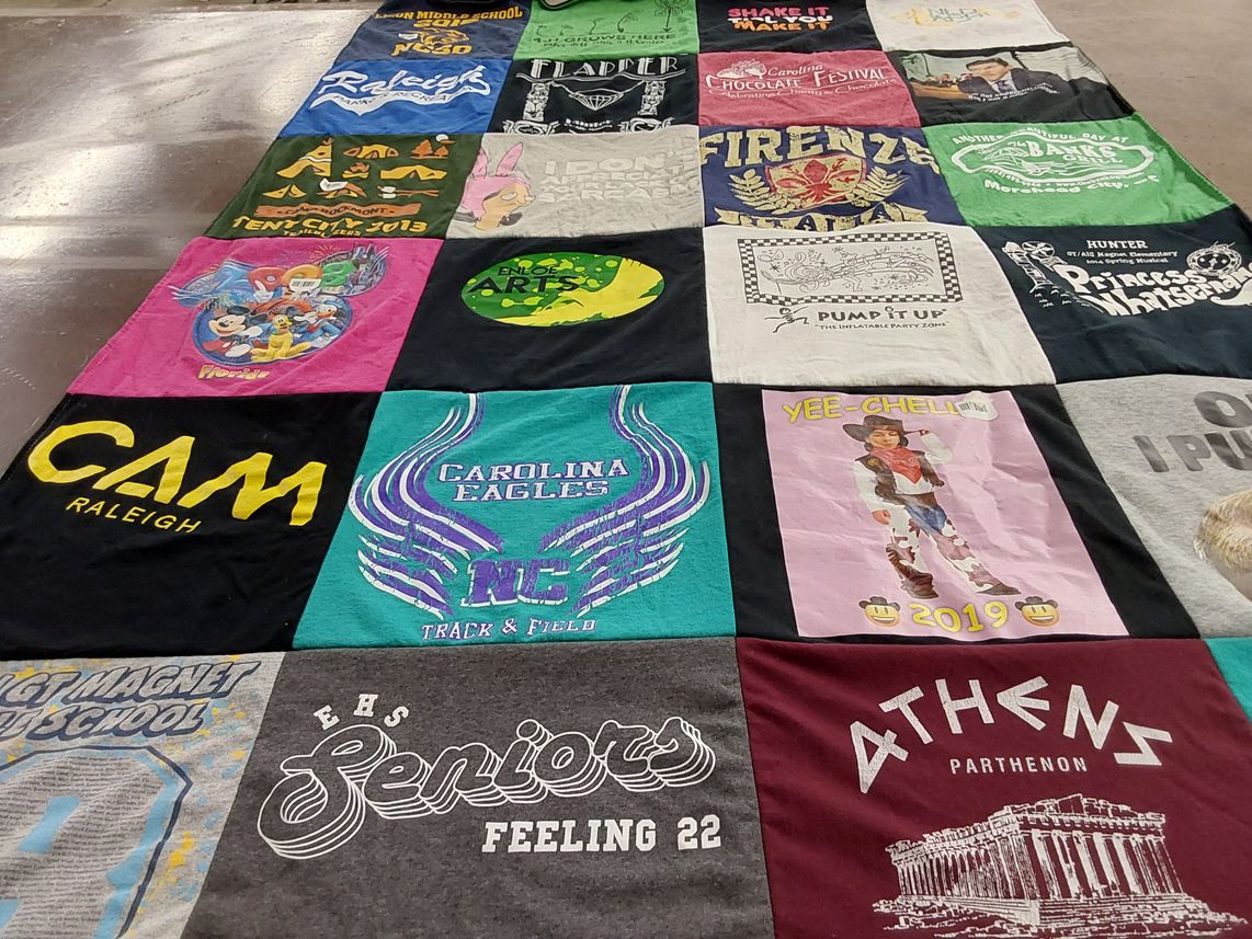 T-shirt quilt featuring carolina eagles track and field by Cecelia from NC