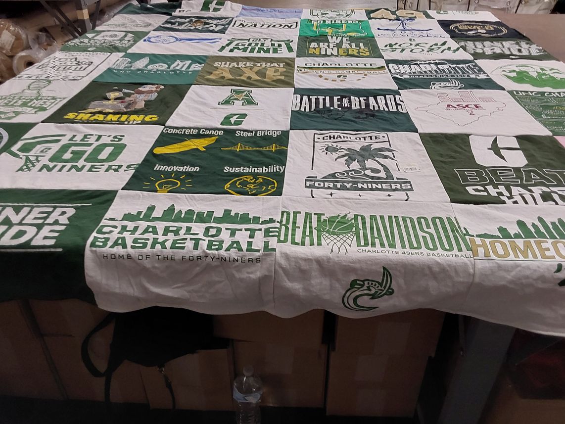 T-shirt quilt featuring charlotte 49ers basketball by Mary from NC