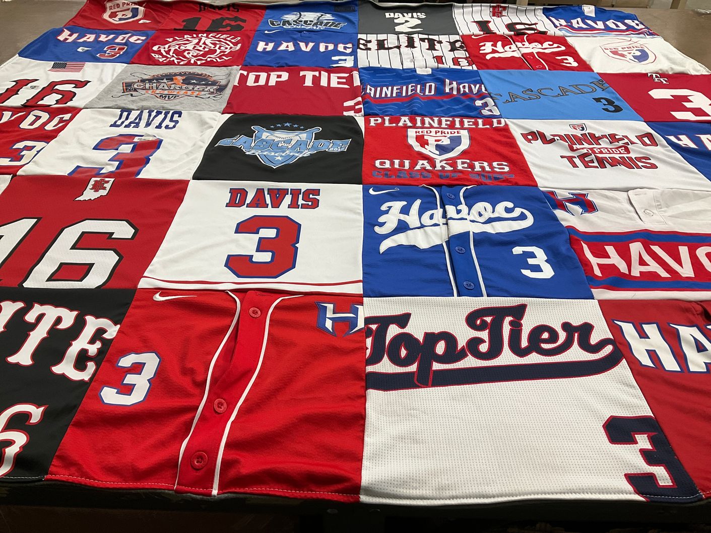 T-shirt quilt featuring plainfield havoc by Marci from IN
